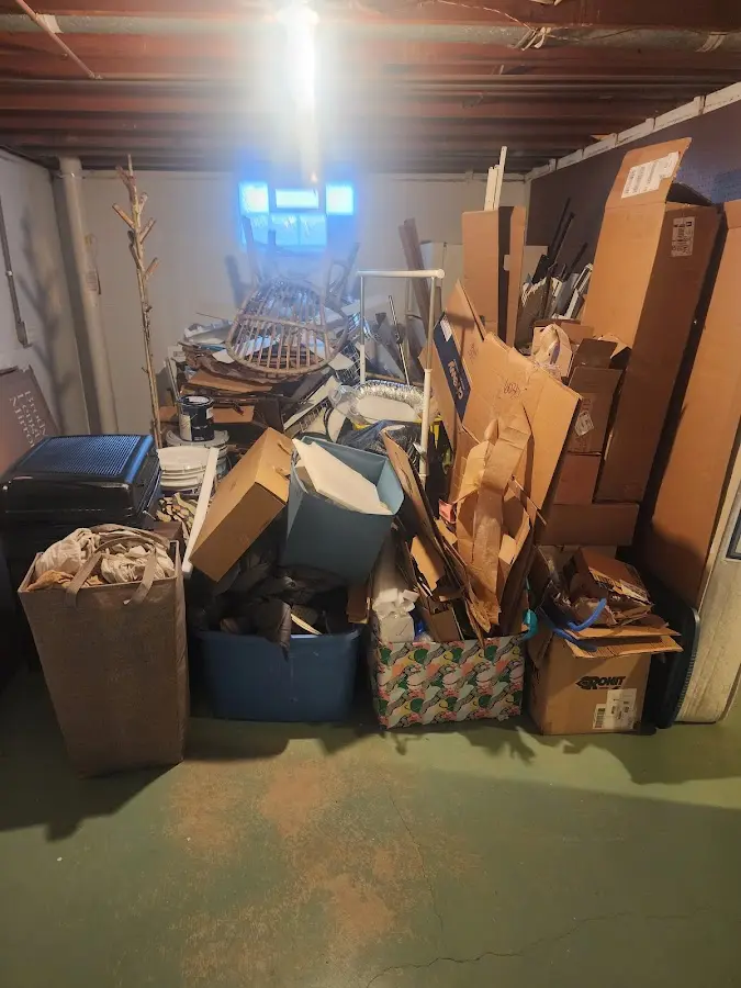 Roll-off dumpster container at job site for 20 Yard Dumpster Rental in Foothill Farms